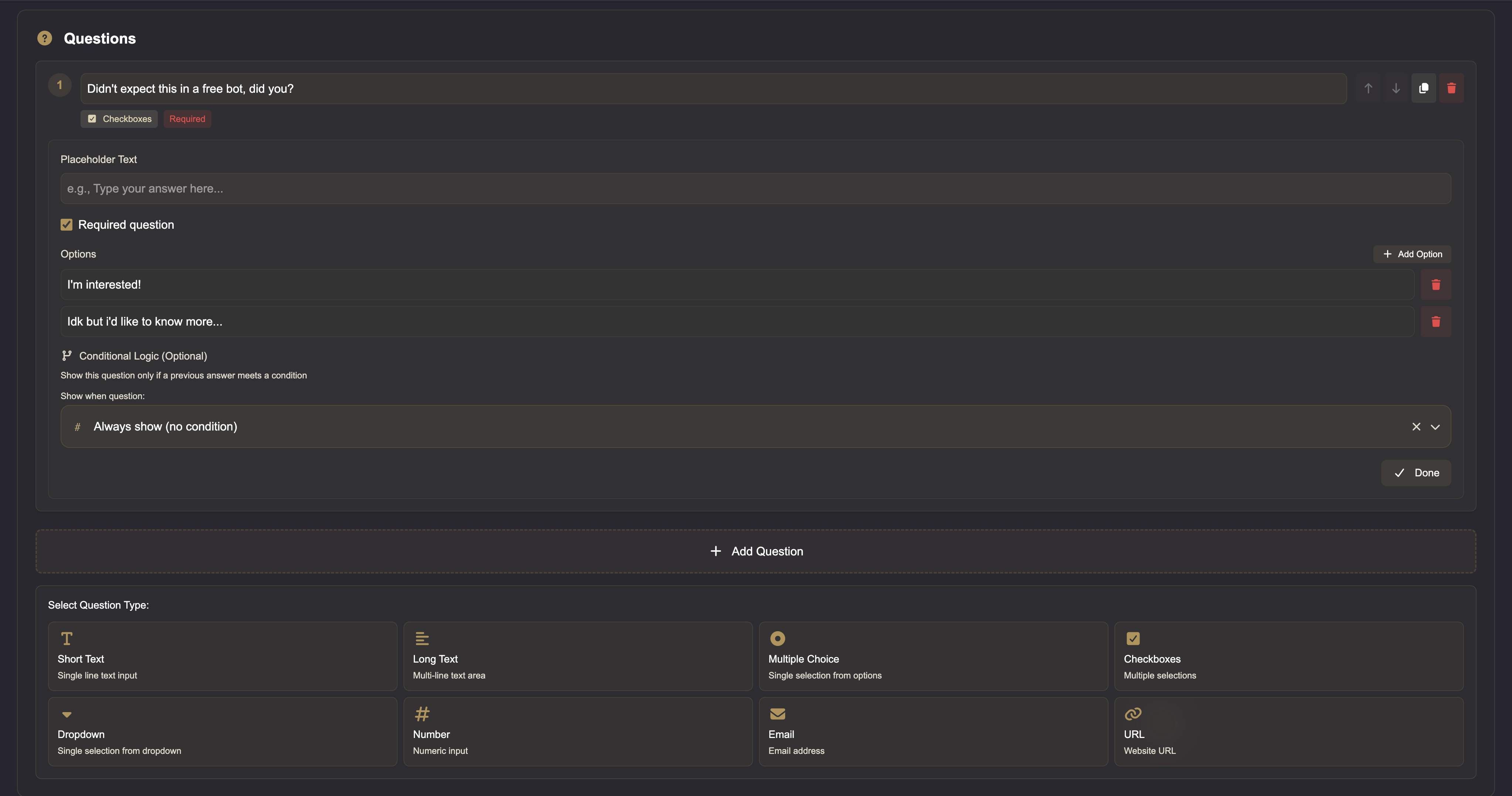 Mewdeko Forms Builder Interface
